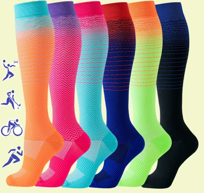 Colorful Lines Compression Socks