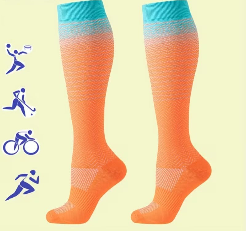 Colorful Lines Compression Socks