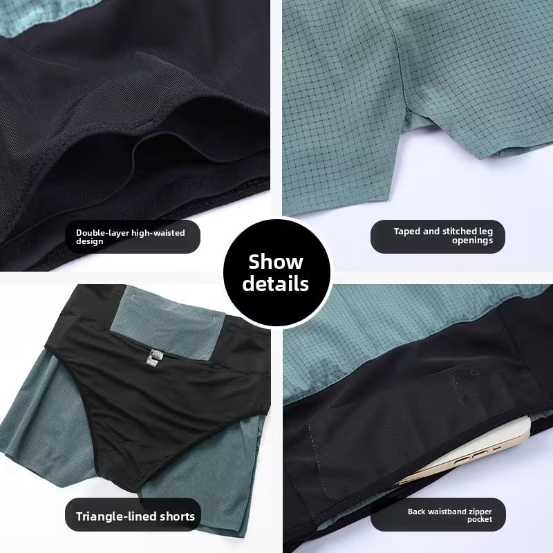 running short gray green with pockets