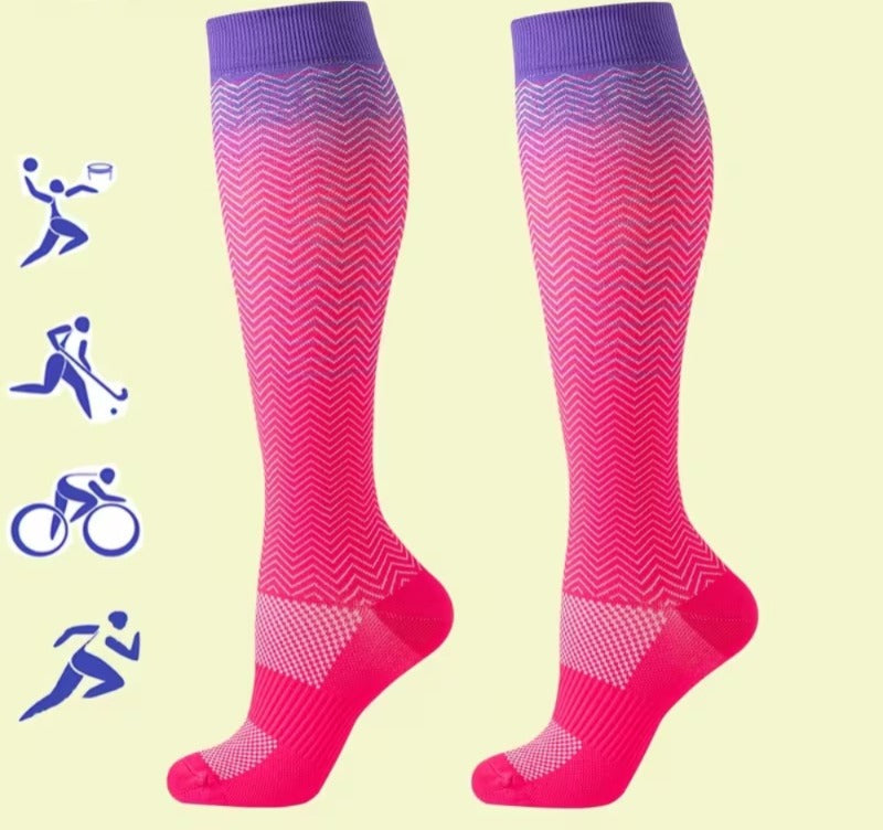 Colorful Lines Compression Socks