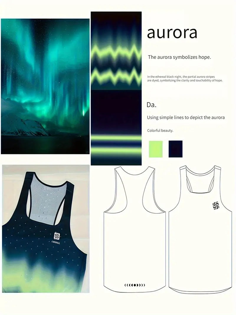 Men's Professional Marathon Running Sleeveless T-shirt Green