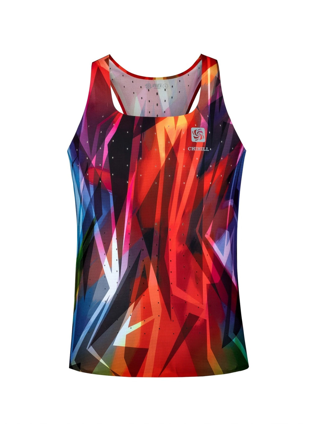 Men's Professional Marathon Running Sleeveless T-shirt Fire Color