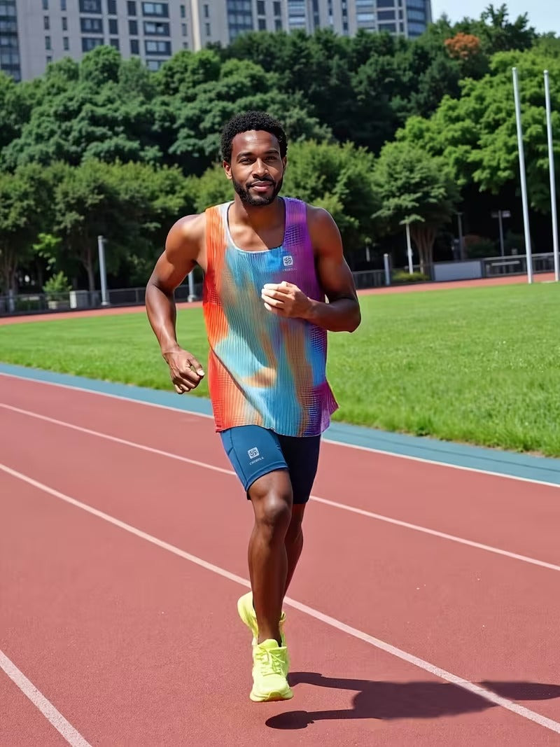 Men's Professional Marathon Running Sleeveless T-Shirt Colorful