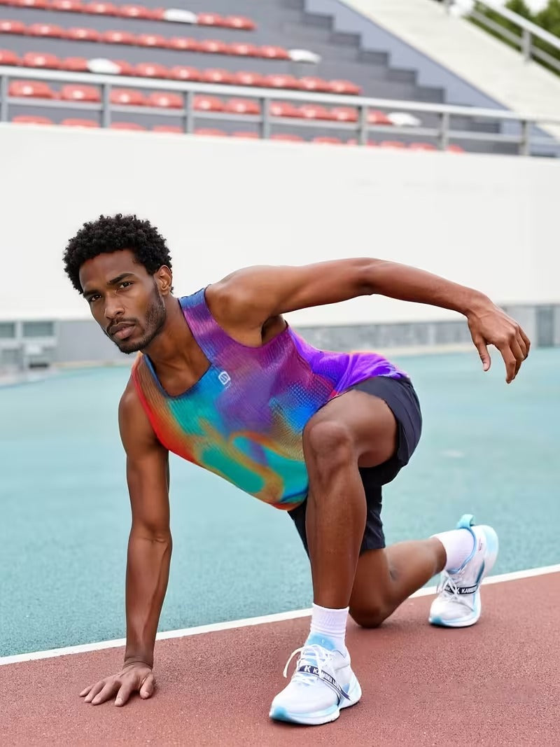 Men's Professional Marathon Running Sleeveless T-Shirt Colorful