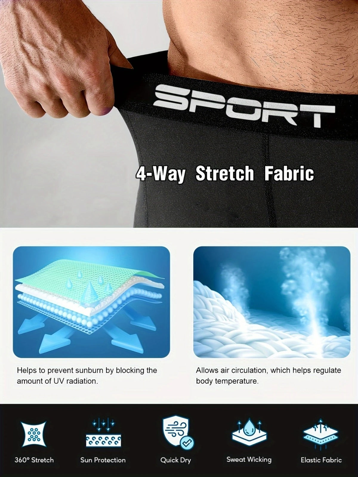 Men's Running Stretch Skinny Fit black