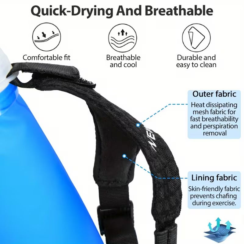 Handheld 500ml Collapsible Soft Water Bottle with Adjustable Strap