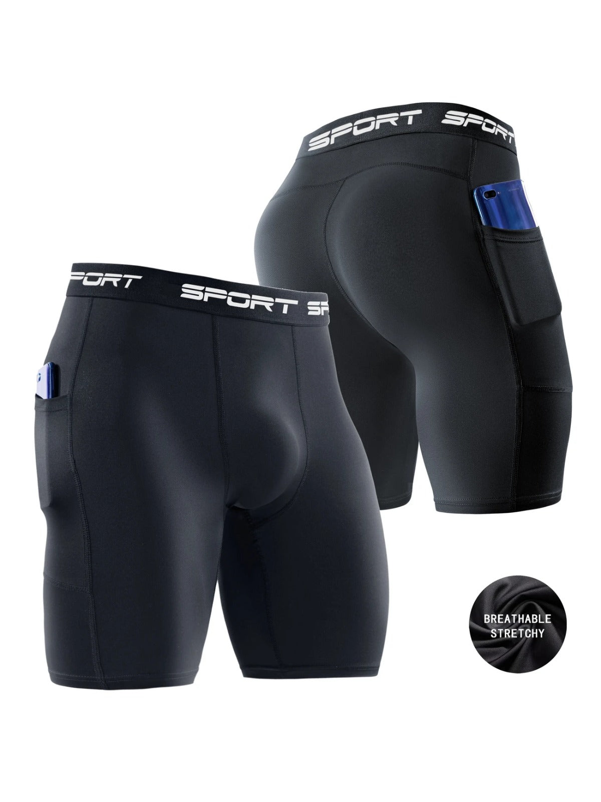 Men's Running Stretch Skinny Fit black