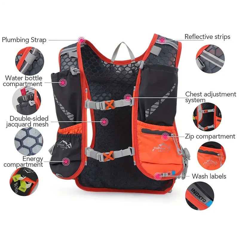Running Vest Orange Black